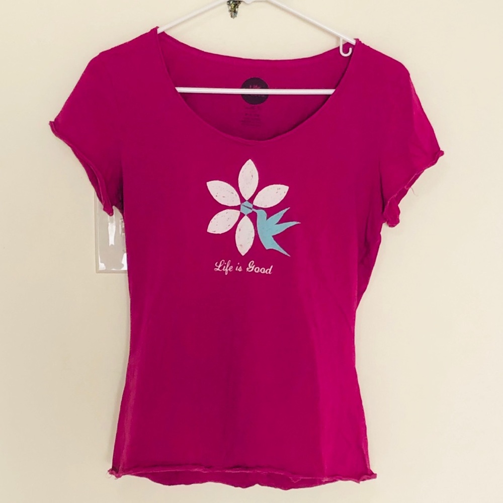 Distressed Life Is Good Flower Tee